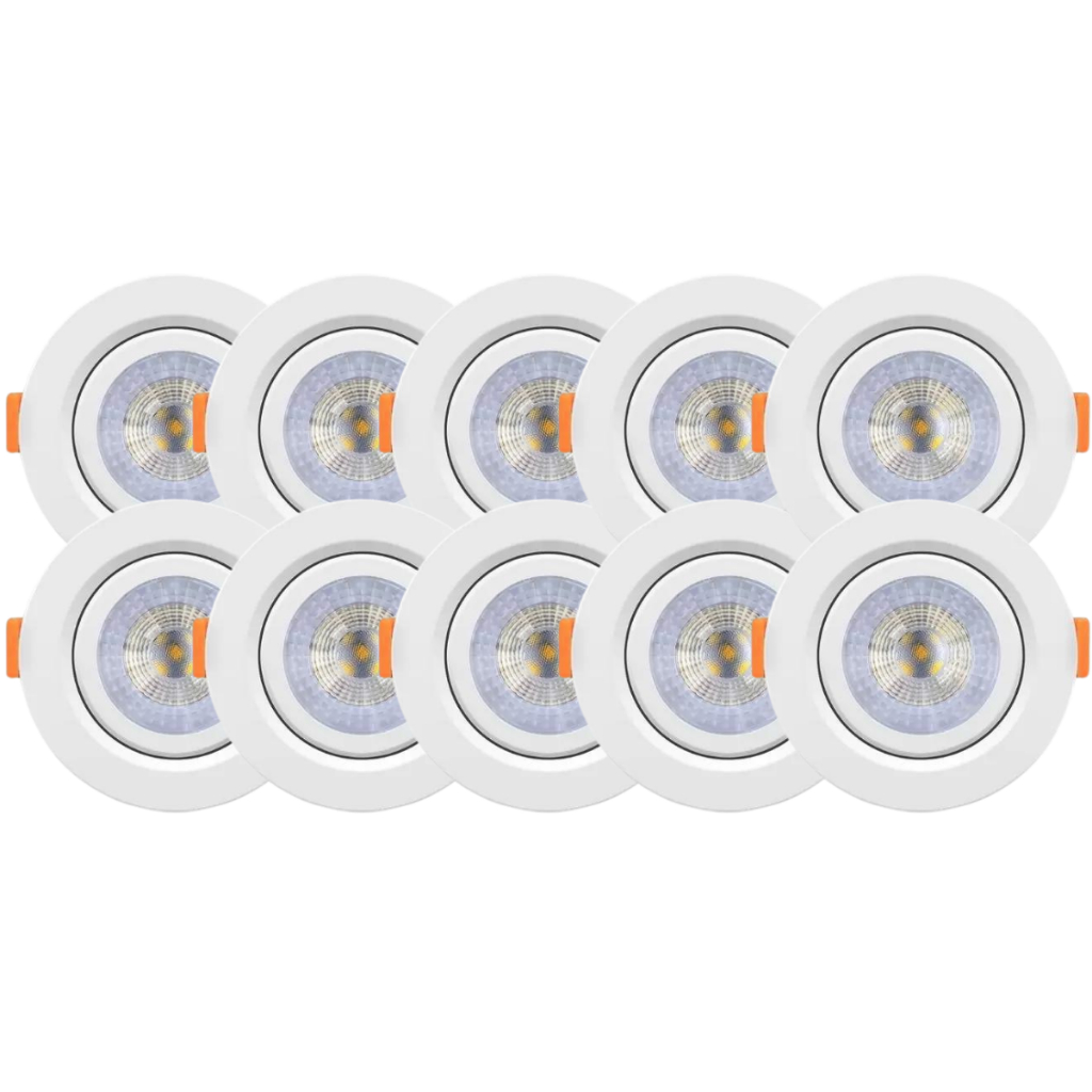 Kit 10 Spot Cob Direcionável Redondo 5w Bivolt Teto - Elgin em Oferta na Shopee