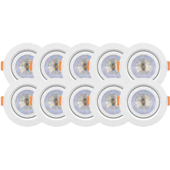Kit 10 Spot Cob Direcionável Redondo 5w Bivolt Teto - Elgin