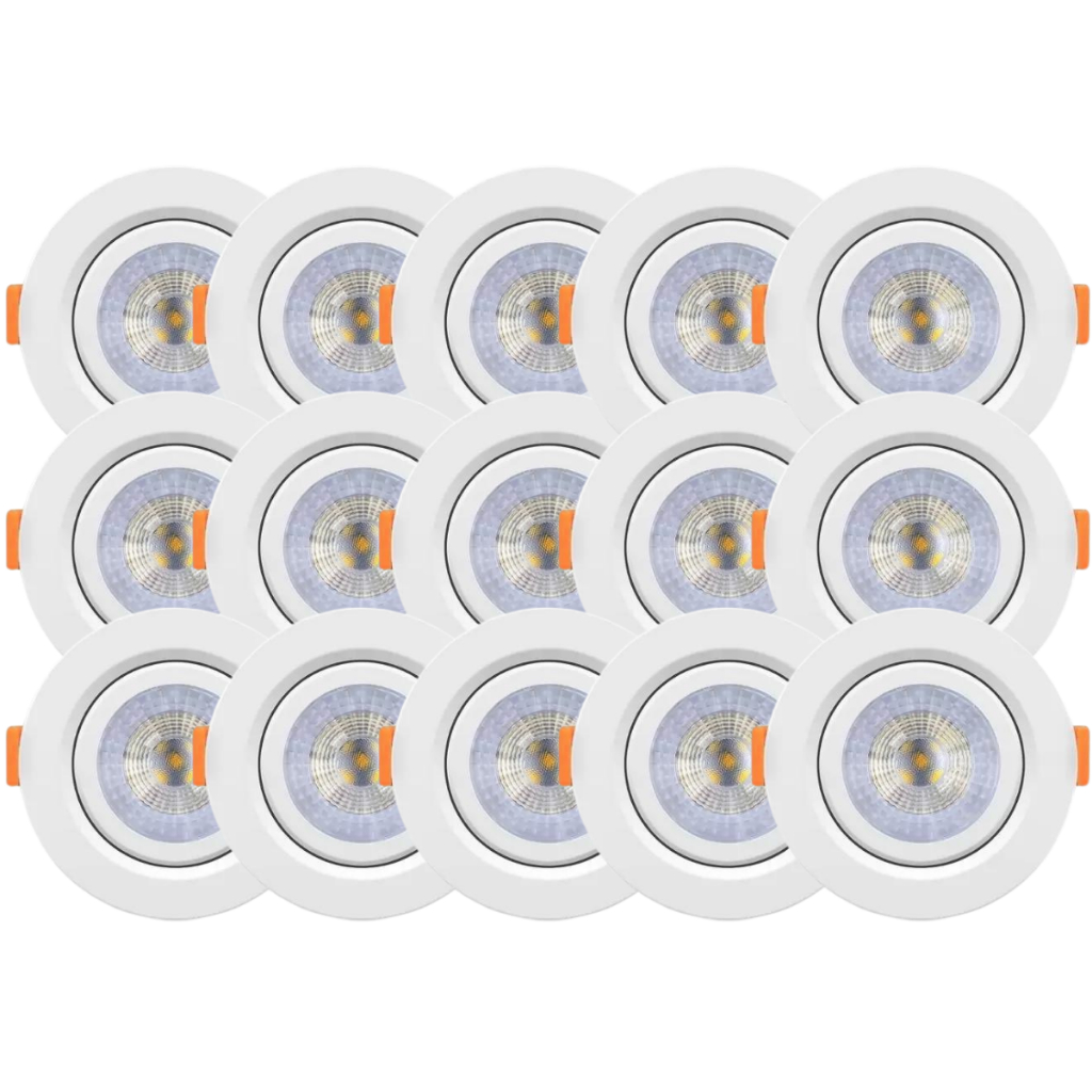 Kit 15 Spot Cob Direcionável Redondo 5w Bivolt Teto - Elgin em Oferta na Shopee