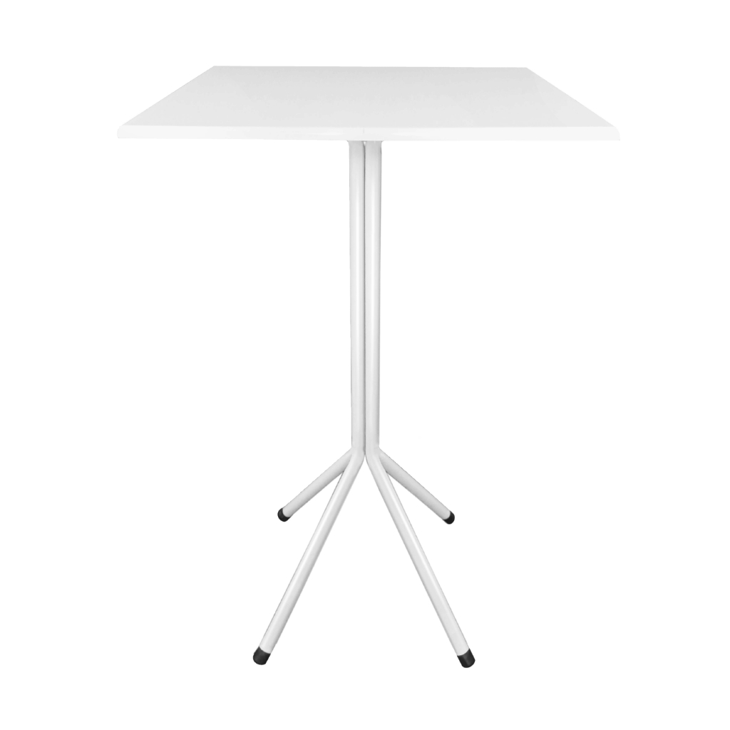 Mesa Bistrô Alta Quadrada Branca Aço Bar Cozinha Balcão Lanchonete Area Gourmet