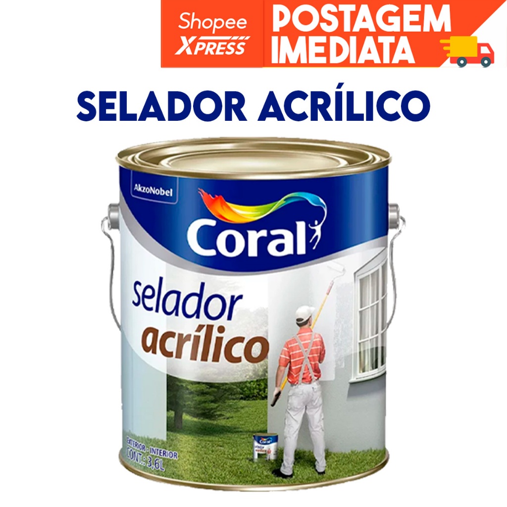 Selador Acrílico Branco Fosco Interno | Externo Coral 3,6l