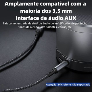 Cabo P2 Auxiliar Áudio Para iPhone Lightning 7 8 X 11 12 13 14 3.5mm