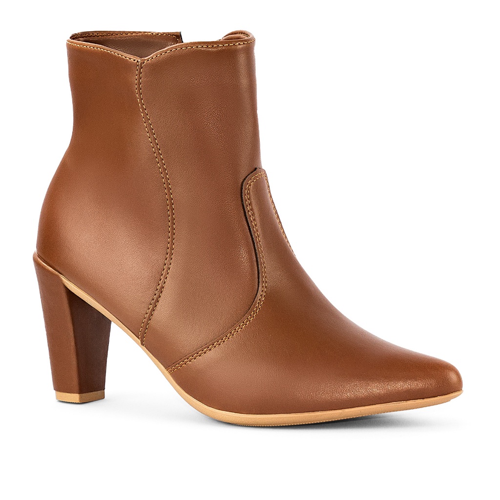 Bota Feminina Lumiss Cano Curto Salto Alto Fino Confortável Blogueira Saltinho Bico Fino Coturno Macio em Oferta na Shopee
