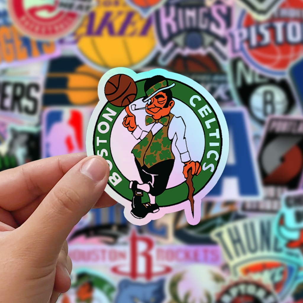 Jogo de 30 Adesivos Times Basquete Profissional Holográfico Para Colar em Cadernos Estojos Garrafas Notebooks · foto 2