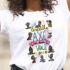 CAMISETA ESPALHE AXÉ ORIXAS BABY - UMBANDA E CANDOMBLÉ - 100% POLIESTER