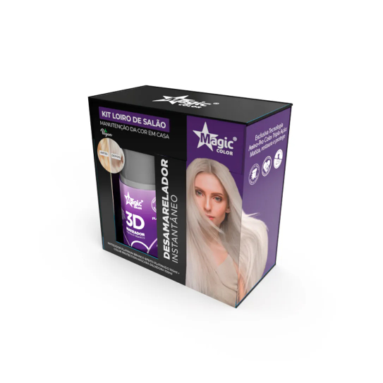 Magic Color Kit Loiro de Salão Desamarelador Instantâneo Efeito Platinado + Máscara Diluidora 100ml