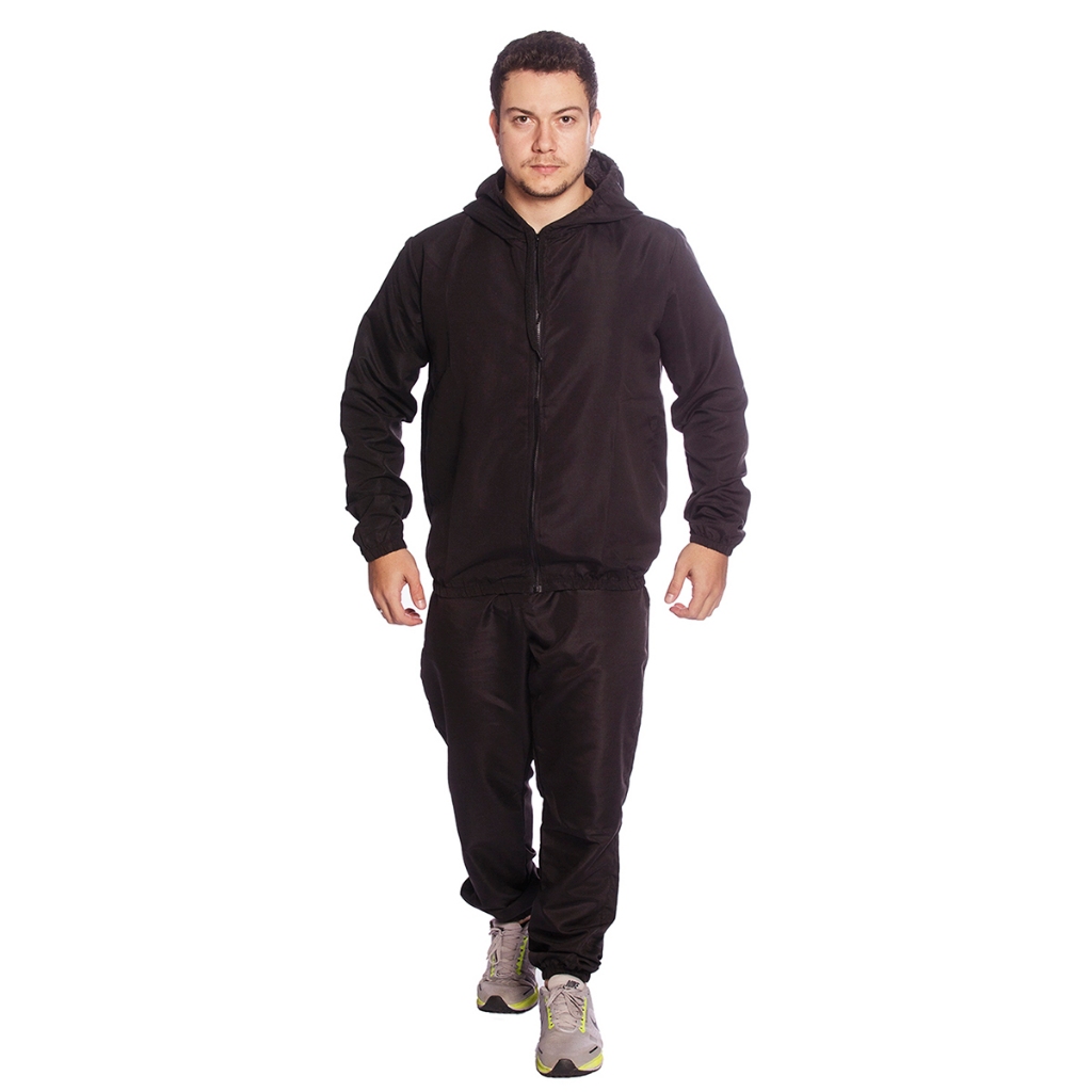 Conjunto Calça e jaqueta Corta Vento Sport Impermeavel Com Ziper e Bolso