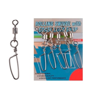 GIRADOR COM ROLAMENTO E SNAP PARA LINHA DE PESCA COM 10 UNIDADES em Oferta na Shopee