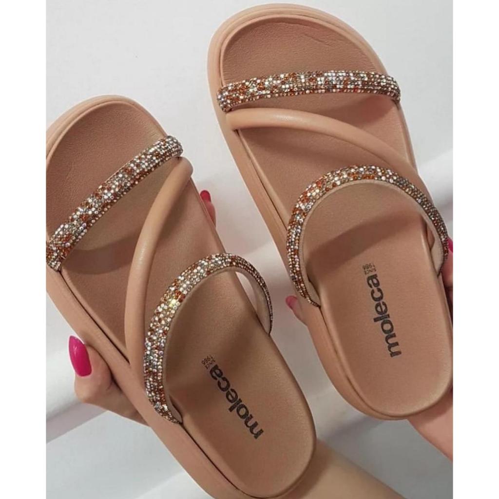Papete Feminina Estilosa Brilhante Birken Moleca Brilho Rasteirinha - Oferta em Oferta na Shopee