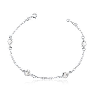 Pulseira Feminina de Prata 925 Coração com zircônias em Oferta na Shopee