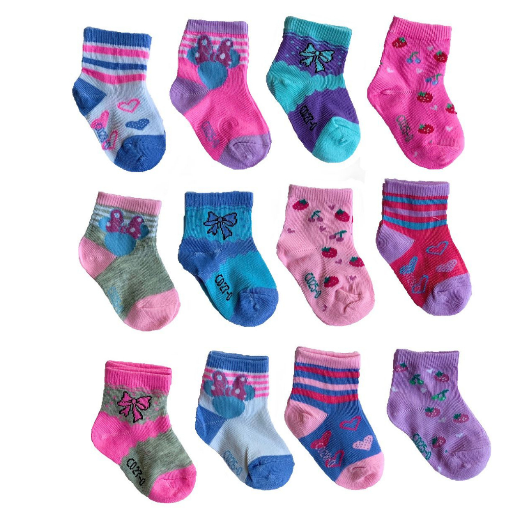 Kit 3 pares de Meias para recém nascidos e bebê feminino com antiderrapante  0-2 e 2-4 Menina bebê frio inverno