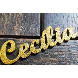 Nome em eva - Palavra com 55 cm de comprimento em eva com glitter em Oferta na Shopee