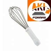 BATEDOR TIPO PERA 25 CM DE INOX 304 INOXIDAVEL COM CABO BRANCO DE POLIETILENO em Oferta na Shopee