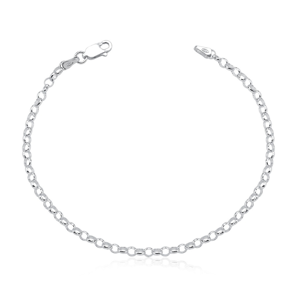 Pulseira Feminina de Prata 925 Elo Português 3mm - Fashion Accessories