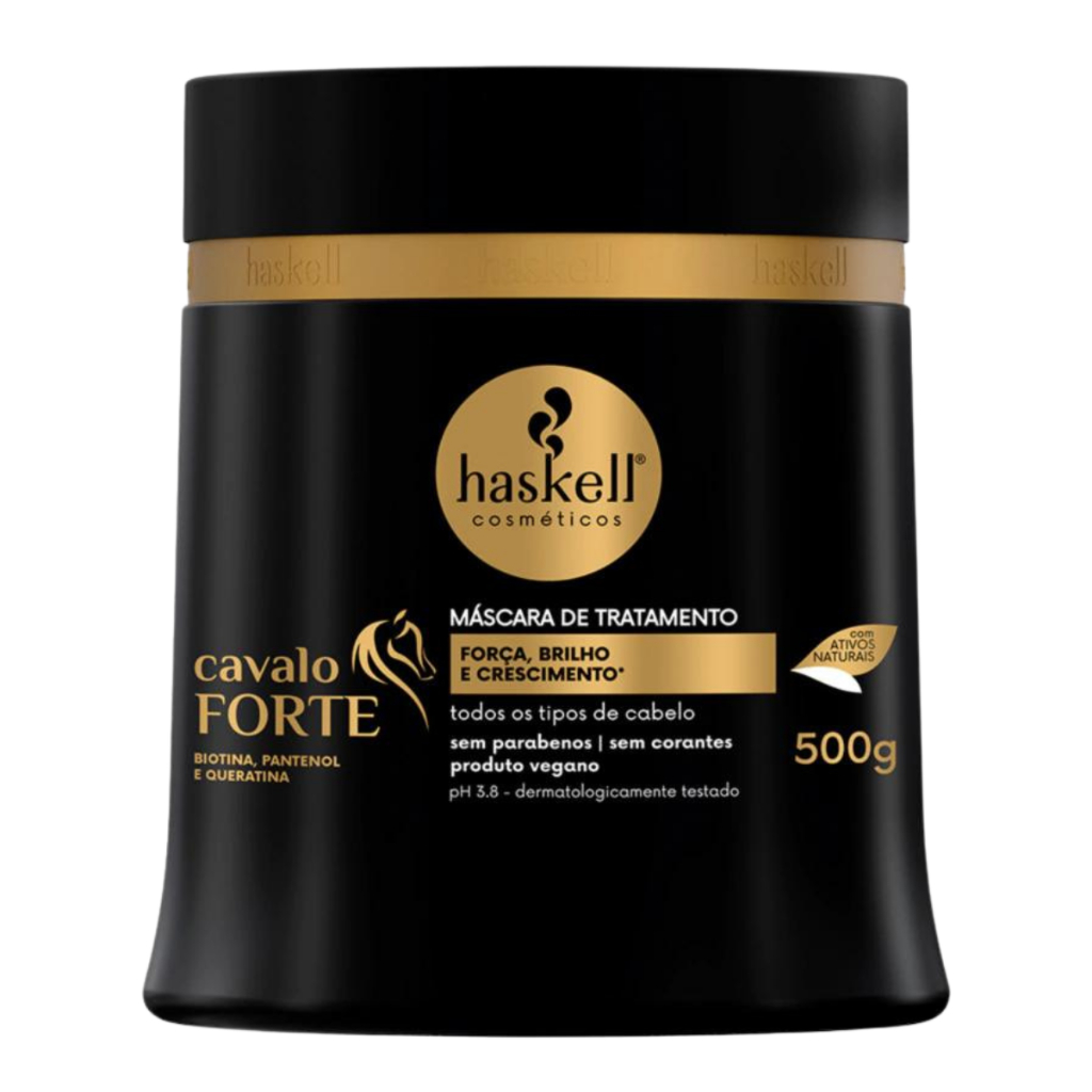 Mascara Cavalo Forte, Haskell, 500g Dourado Tratamento Capilar Cuidados com o Cabelo Fios Mulher Feminino