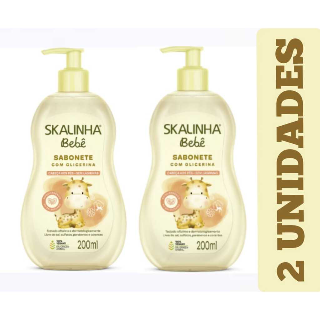 kit 02 Sabonete líquido com glicerina skalinha bebê 200ml em Oferta na Shopee