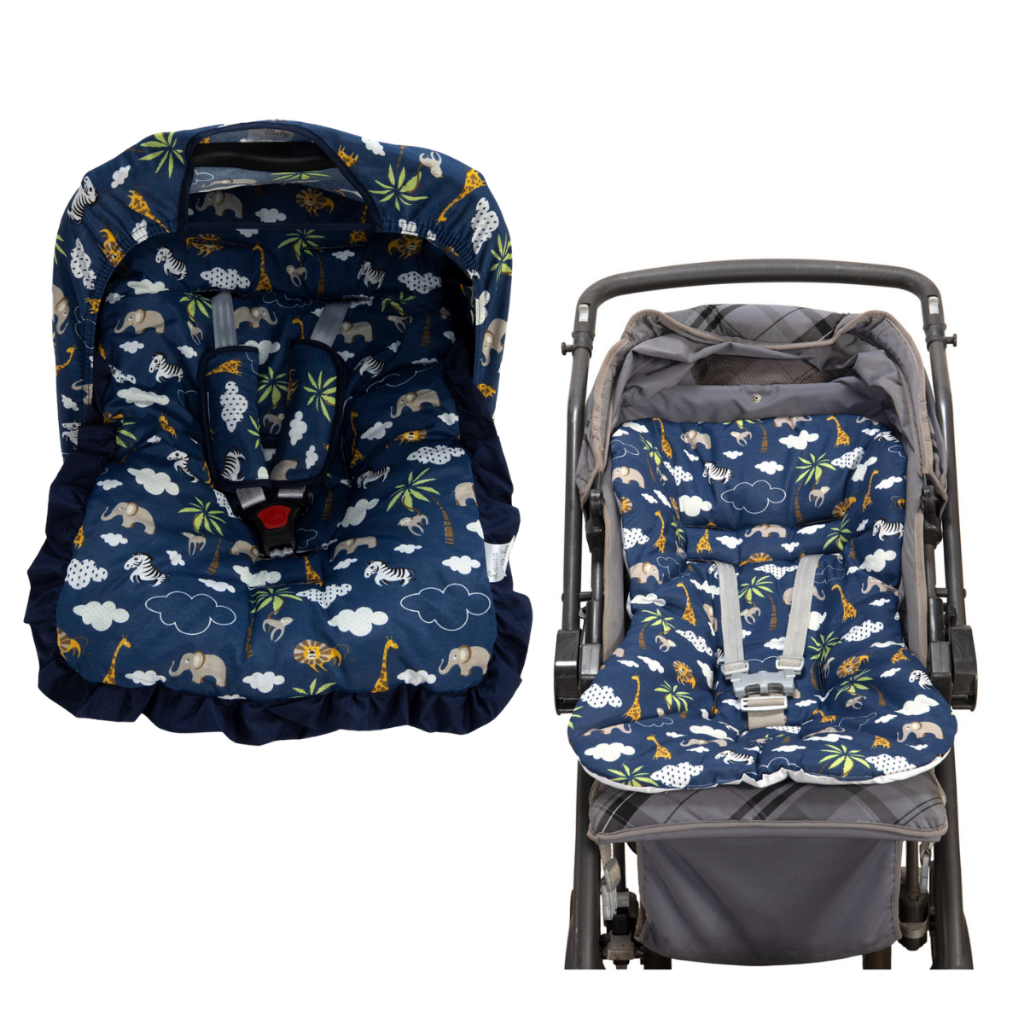 Capa Para Bebê Conforto Capa Carrinho Combo 5 peças Capa + Capota Protetora + Protetores de Cinto + Capa de Carrinho