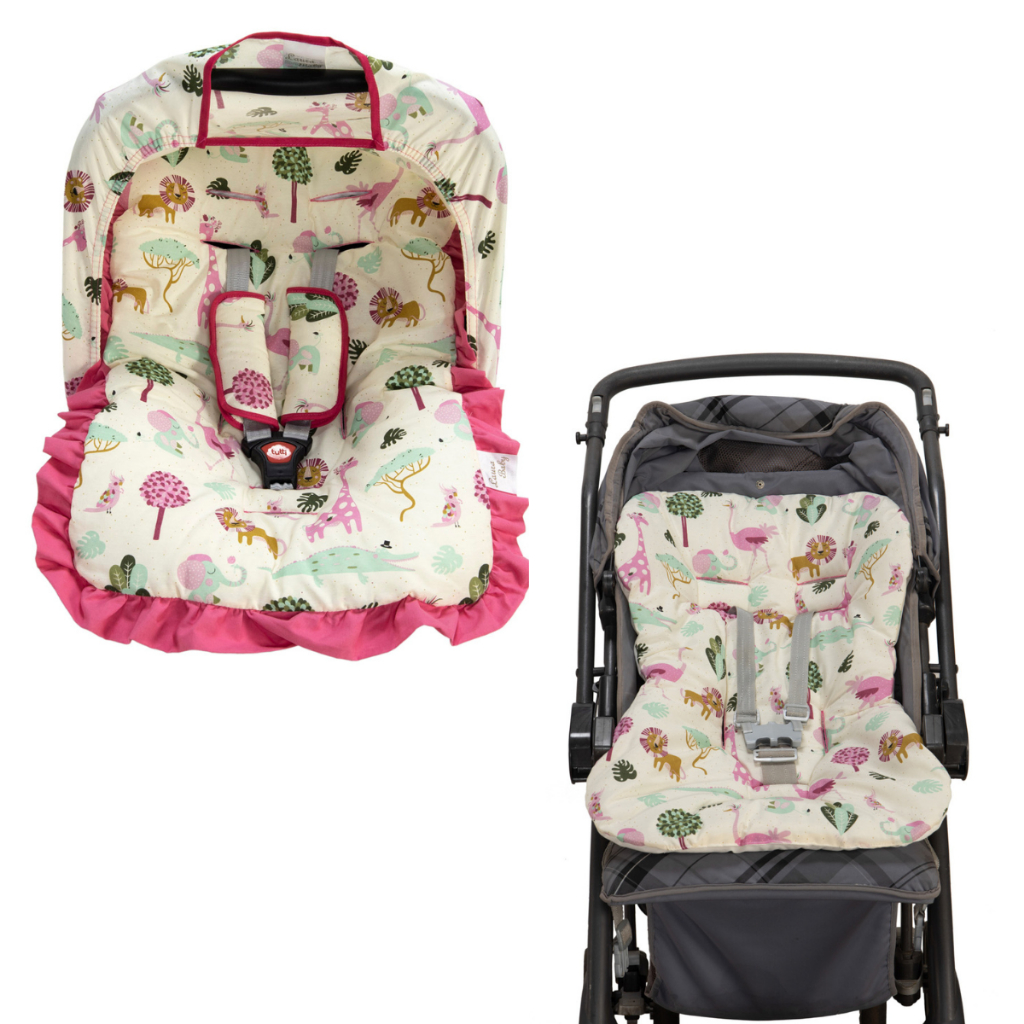 Capa Bebê Conforto Menino Menina Infantil Capa Capota Protetores de Cinto e Capa de Carrinho
