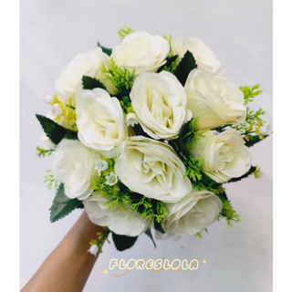 Buquê de Noiva Casamentos Civil ou Religioso feito de flores artificiais com cores Branco, Creme  para casamentos em Oferta na Shopee