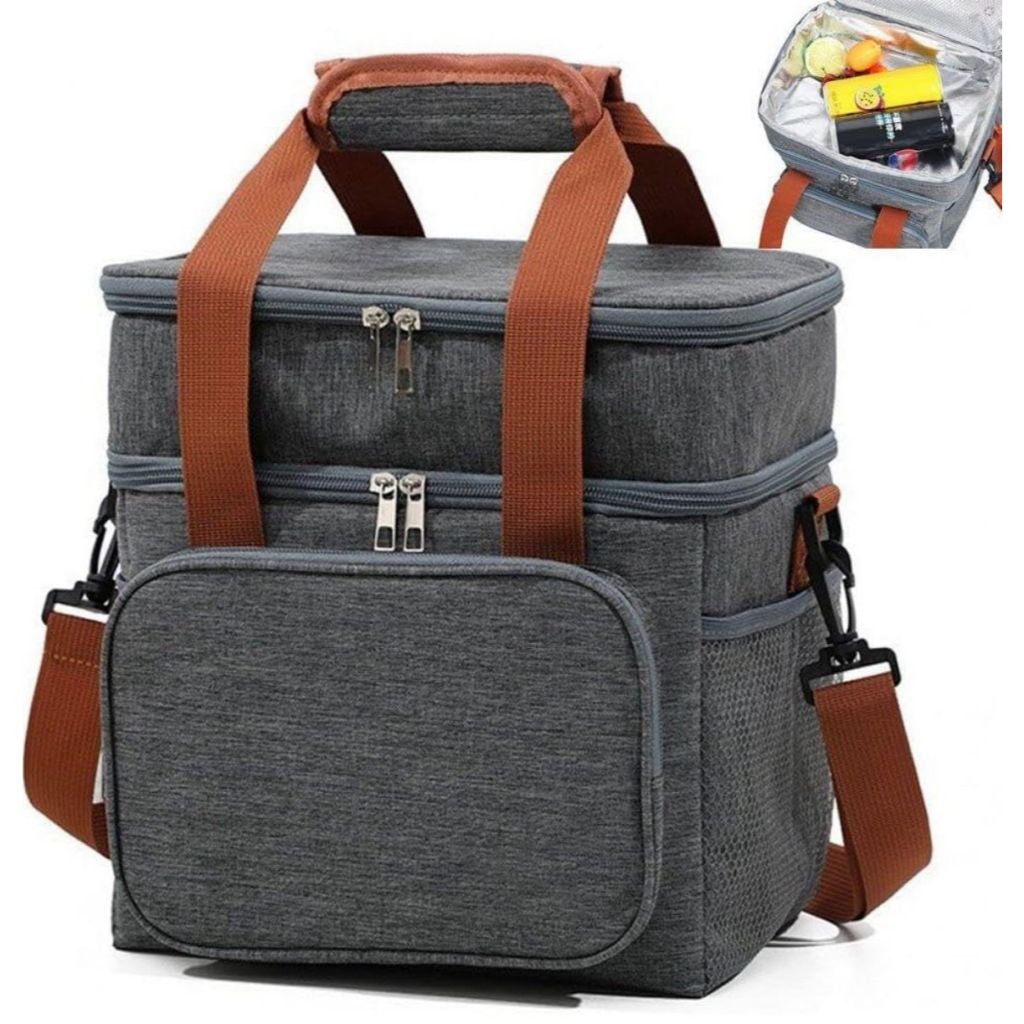 Bolsa Térmica Lancheira Impermeável 2 Divisórias Multifuncional - Envio Já!