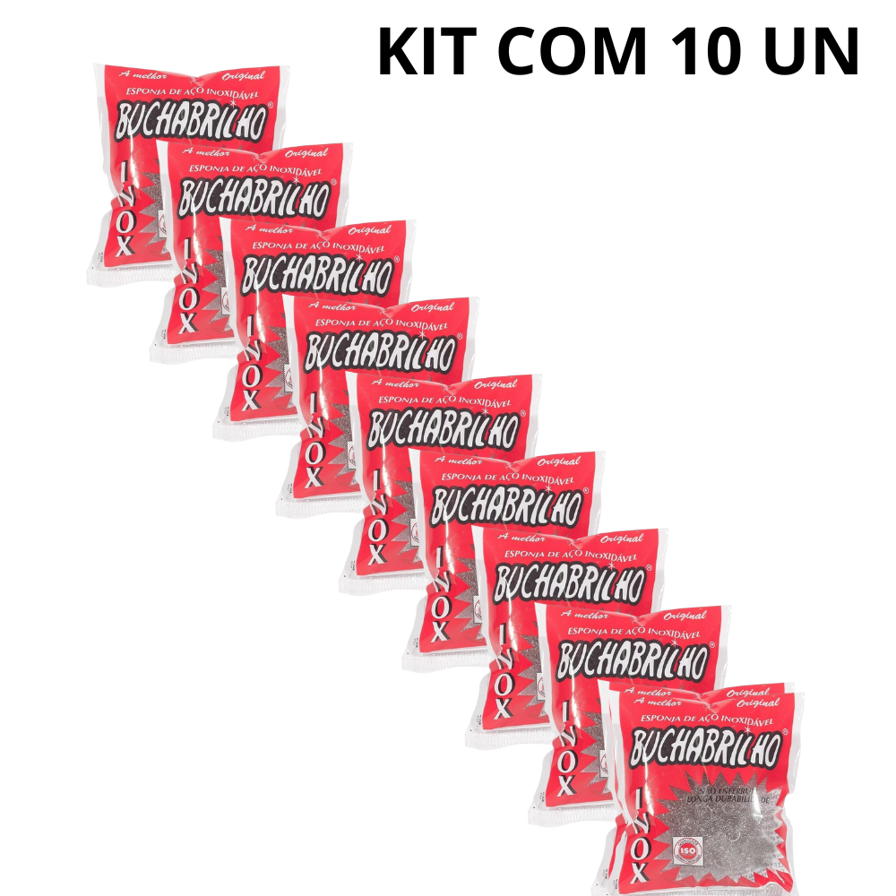 Kit Esponja De Lavar Louça Bucha Brilho Aço Inox 10un