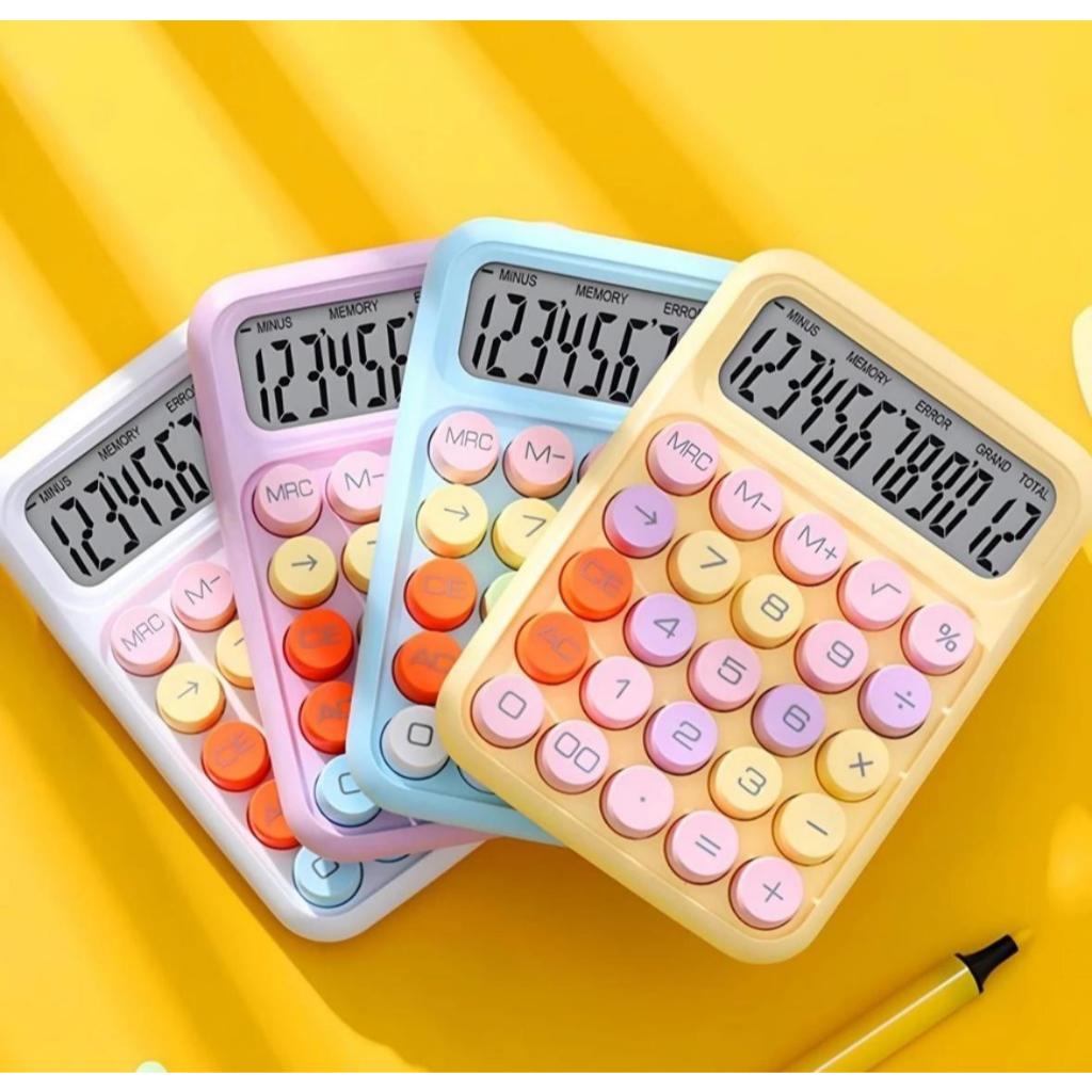 Calculadora Estilo Retrô 12 Números Colorida Fofa Dígitos De Teclas Grandes Teclado Flexível