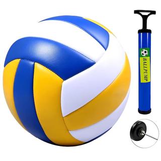 Kit Bola Vôlei Oficial + Bomba de Ar Original Tamanho Profissional Nº 5 Voleibol Menino Menina Bom