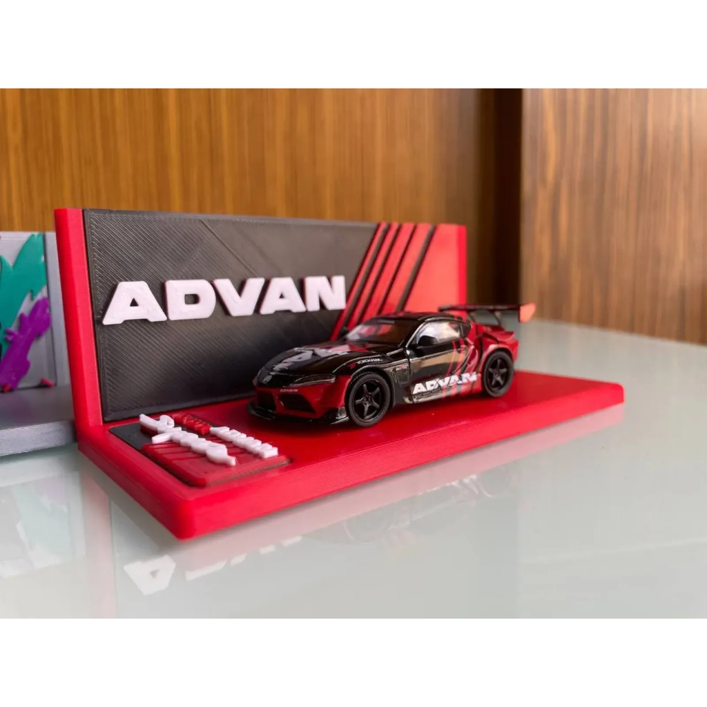 Nicho expositor estante para 1 carrinho em miniaturas Hot Wheels / HotWheels - Mini GT Advan HKS Toyota GR Supra