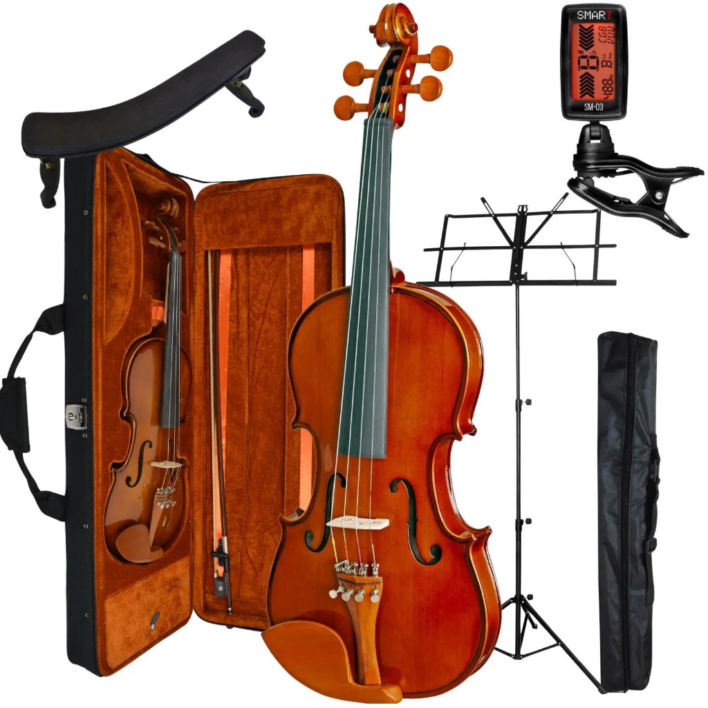 Kit Violino Eagle Ve441 4/4 + Estojo Estante Espaleira Afinador em Oferta na Shopee