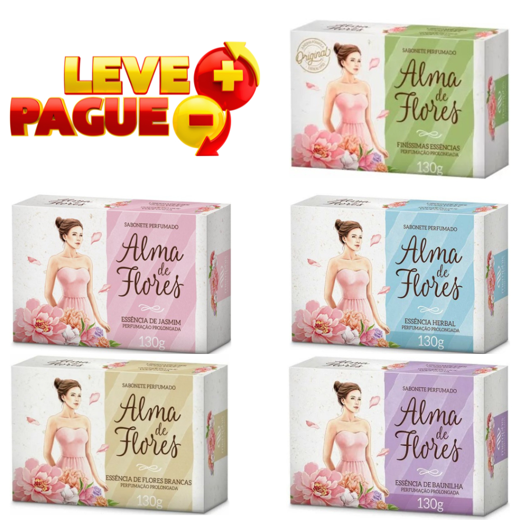 MEMPHIS SABONETE PERFUMADO ALMA DE FLORES 3X130G em Oferta na Shopee