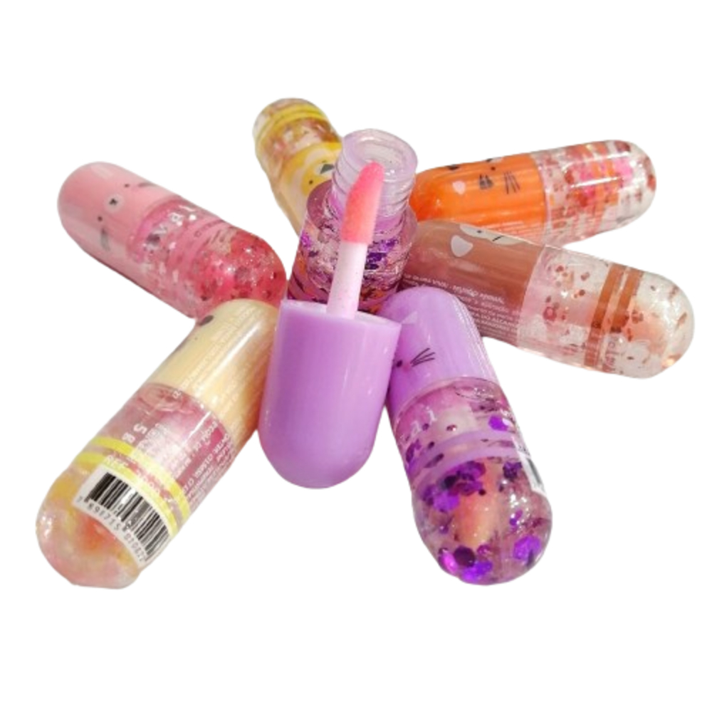 kit 3/6 Gloss Labial magica Lip Gloss Brilho mundo animal Diversas Cores