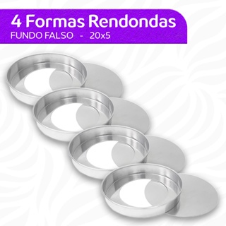 Kit Forma Assadeira Redonda Para Torta 20x5 Fundo Falso Removível em Oferta na Shopee