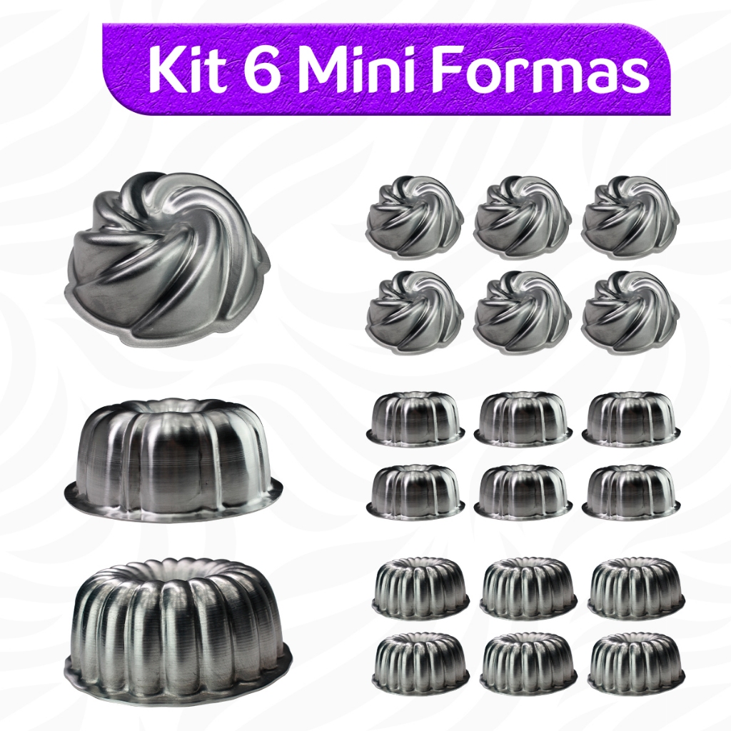 Kit 6 Forma Mini Bolo Vulcao Decorada 9x4 Gomada em Oferta na Shopee