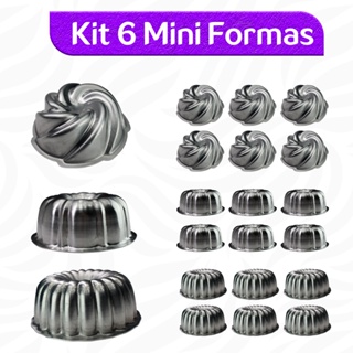 Kit 6 Forma Mini Bolo Vulcao Decorada 9x4 Gomada em Oferta na Shopee
