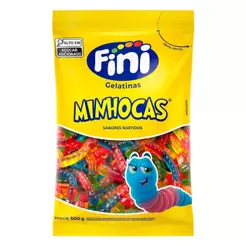 Bala de Gelatina Minhocas Brilho 500g - Fini