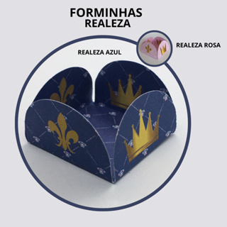FORMINHAS REALEZA - PRINCIPE / PRINCESA PARA CONFEITARIA DOCES FESTA ANIVERSÁRIO CORES LISAS CANDYZINHA - BASE 3x3 cm em Oferta na Shopee