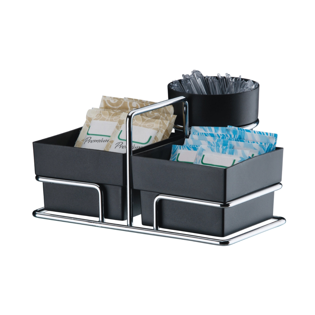 Organizador Café Mesa Para Cozinha Sachês de Açúcar Adoçante e Mexedor