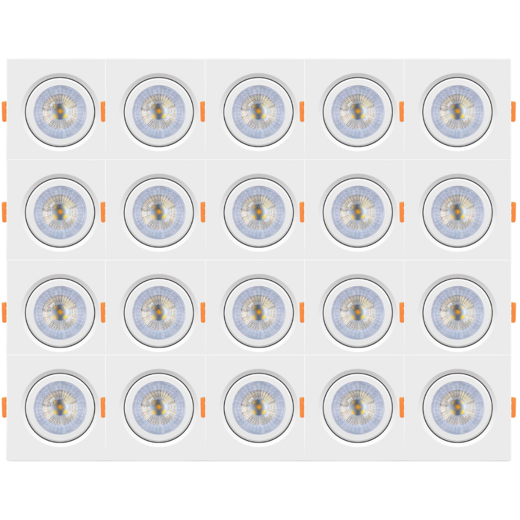 Kit 20 Spot Cob Direcionável Quadrado 5w Bivolt Teto - Elgin em Oferta na Shopee