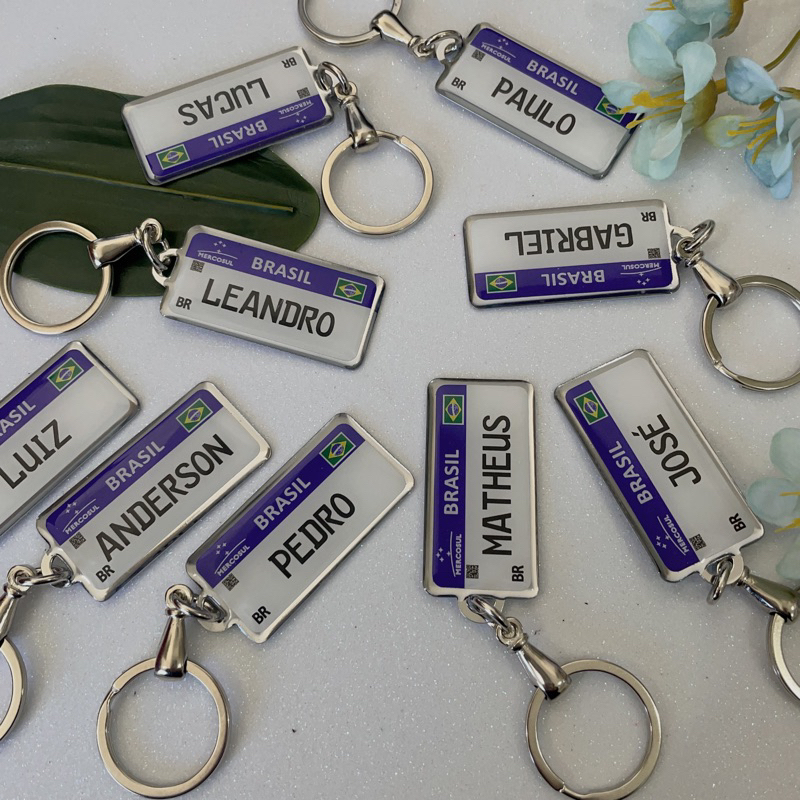 Chaveiro Frente Plaquinha Mercosul Resinado Nome Masculino em Oferta na Shopee