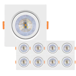 Kit 9 Spot Cob Direcionável Quadrado 5w Bivolt Teto - Elgin