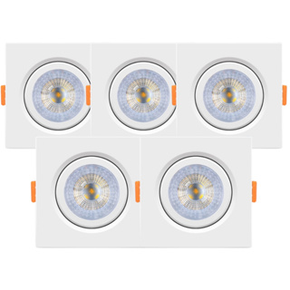 Kit 5 Spot Cob Direcionável Quadrado 5w Bivolt Teto - Elgin em Oferta na Shopee
