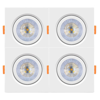 Kit 4 Spot Cob Direcionável Quadrado 5w Bivolt Teto - Elgin em Oferta na Shopee