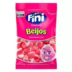 Bala de Gelatina Beijos de Morango 500g - Fini