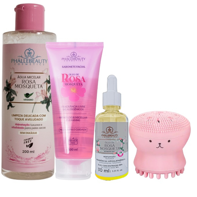 Kit Skin Care Rosa Mosqueta com 4 itens da PhálleBeauty