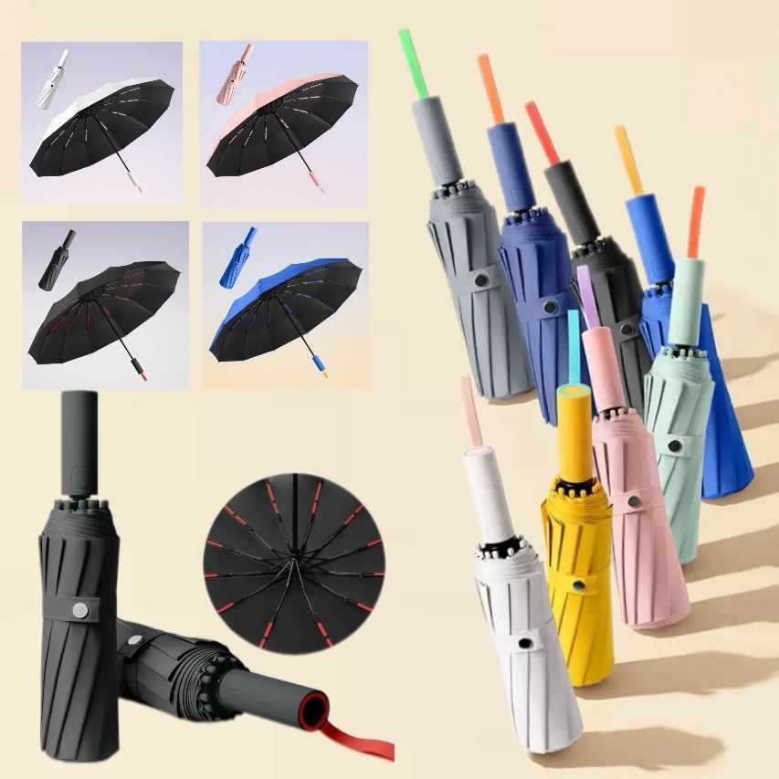 10 Hastes Guarda Chuva Automático Abre E Fecha Reforçado Contra Vento Proteção Solar Blackout