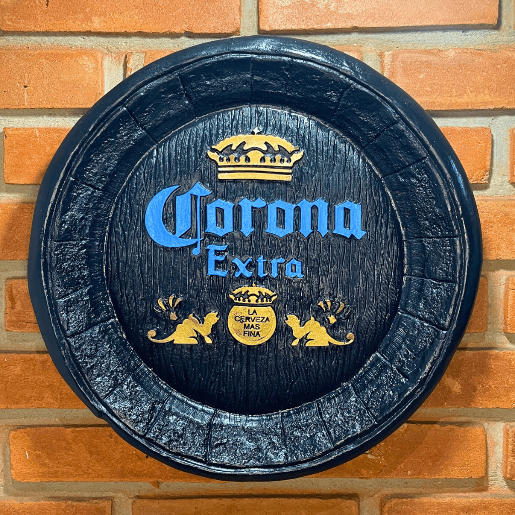 Tampa de Barril Artesanal Grande em Alto Relevo Decor Cantinho do Churrasco Bbq 40cm