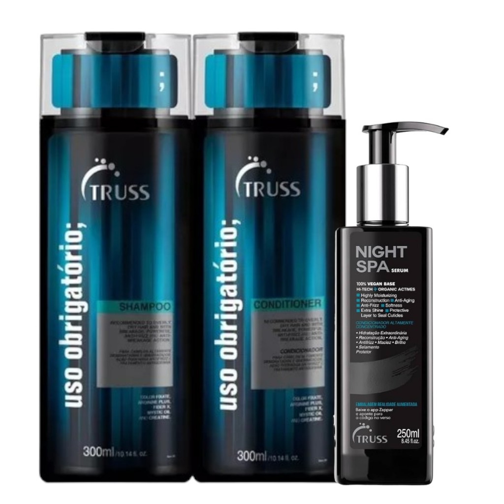 Truss Uso Obrigatório Shampoo e Condicionador 300ml +Hair Protector  250ml