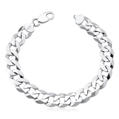 Pulseira Masculina Grossa Grumet 9mm Prata 925