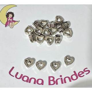 Coração ABS Furo Passante Prata Pacotes Com 30/50 /75/100 Unidades em Oferta na Shopee
