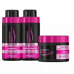 Eico Tratamento Rosa Mosqueta Shampoo 450ml Condicionador 400ml Máscara Hidratação 270g